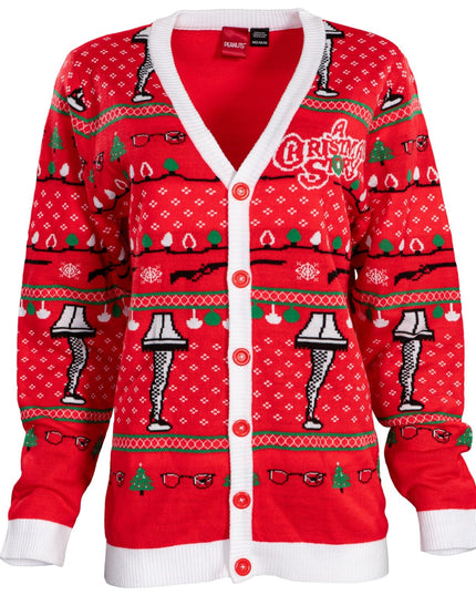 Un conte de Noël, lampe en forme de jambe, cardigan boutonné