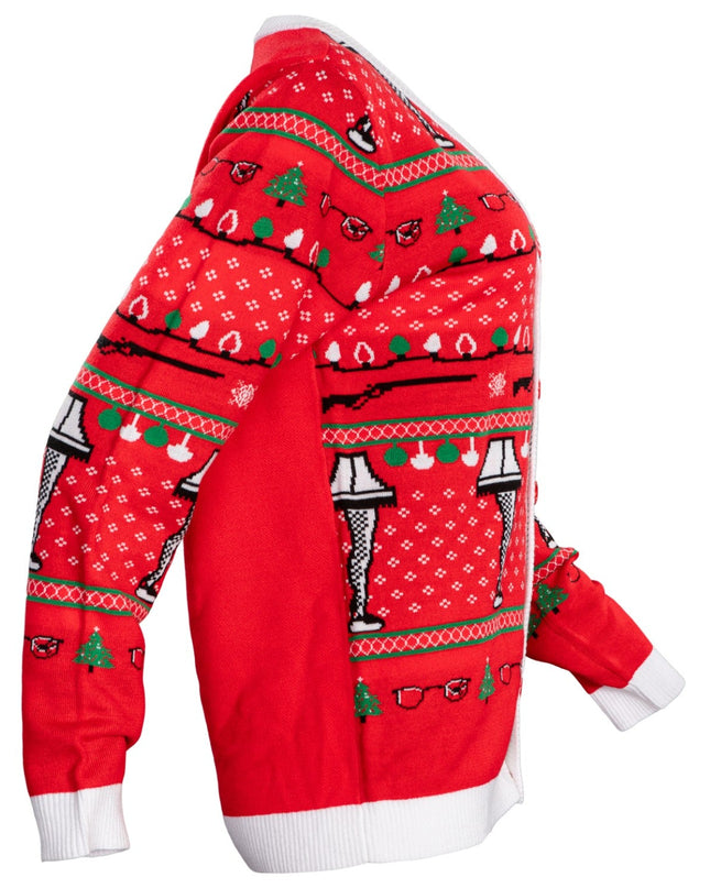 Un conte de Noël, lampe en forme de jambe, cardigan boutonné