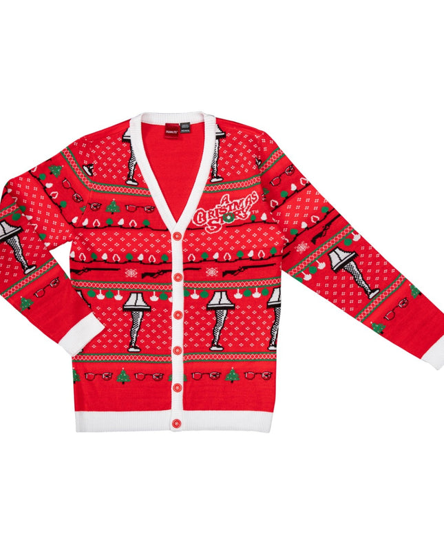 Un conte de Noël, lampe en forme de jambe, cardigan boutonné