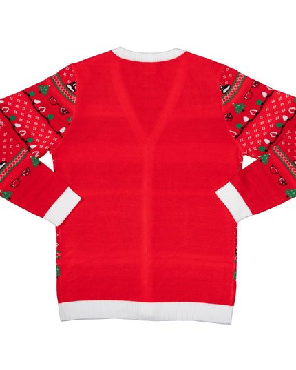 Un conte de Noël, lampe en forme de jambe, cardigan boutonné