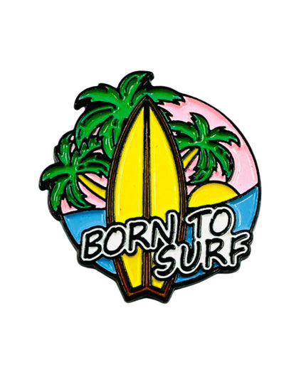 Pin's Né pour Surfer - Accessoire idéal pour les passionnés de surf