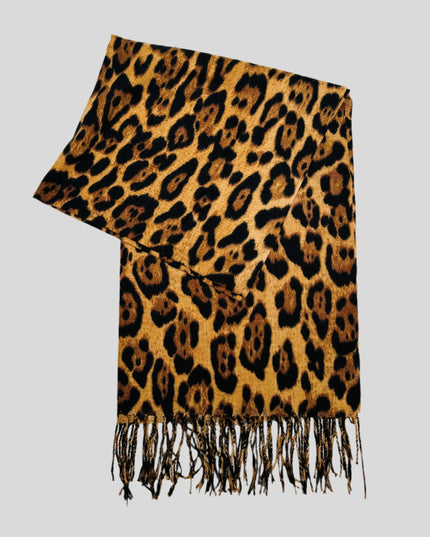 Brown Leopard Scarf
