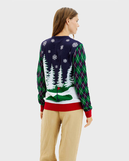 Pull de Noël moche pour femme avec lumières - Ho Ho Hole In One