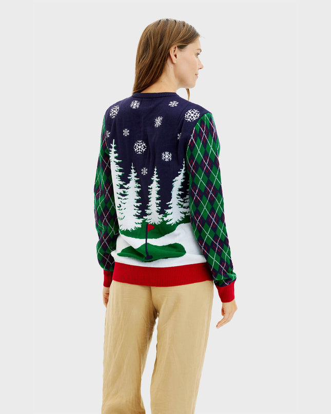 Pull de Noël moche pour femme avec lumières - Ho Ho Hole In One