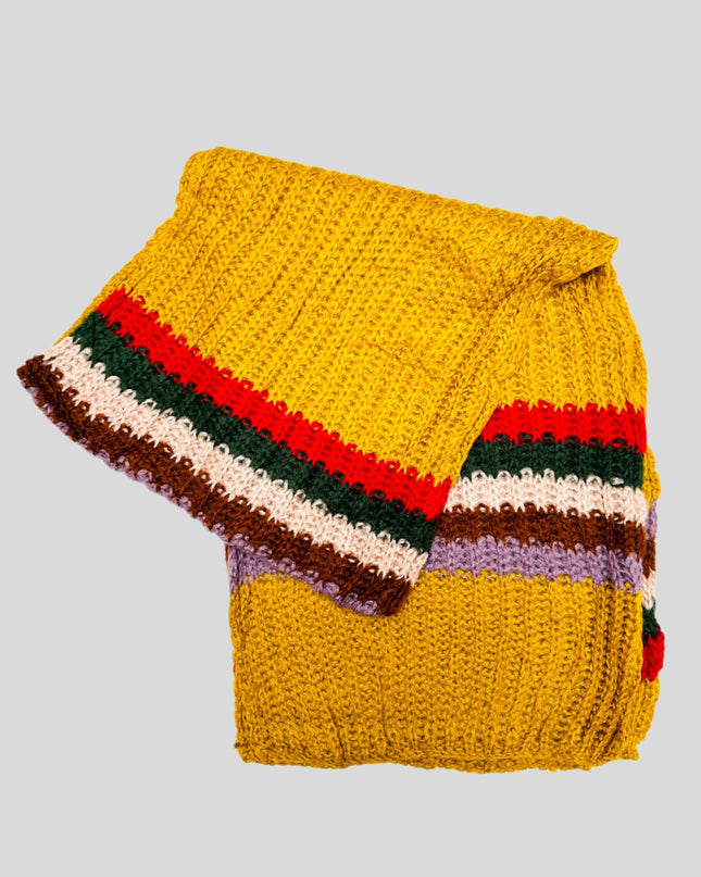 Écharpe tricotée ocre Accessoires pour tous