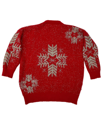 Pull de Noël vintage - Flocon de neige doré