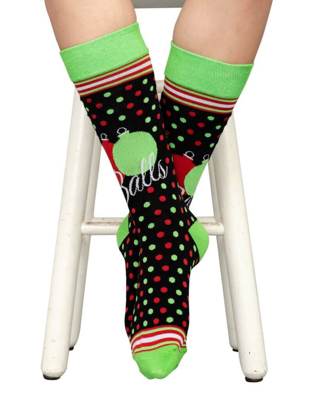 Chaussettes de Noël moches à motifs de boules pour adultes