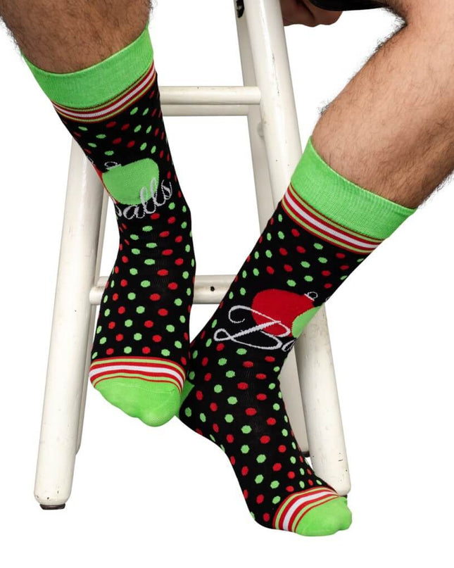 Chaussettes de Noël moches à motifs de boules pour adultes