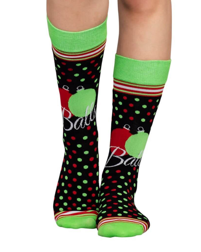 Chaussettes de Noël moches à motifs de boules pour adultes