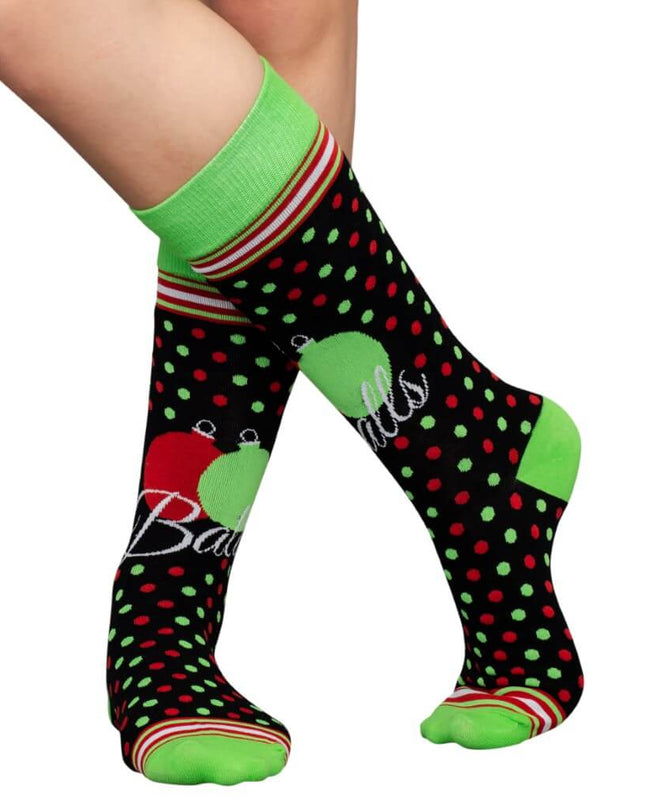 Chaussettes de Noël moches à motifs de boules pour adultes
