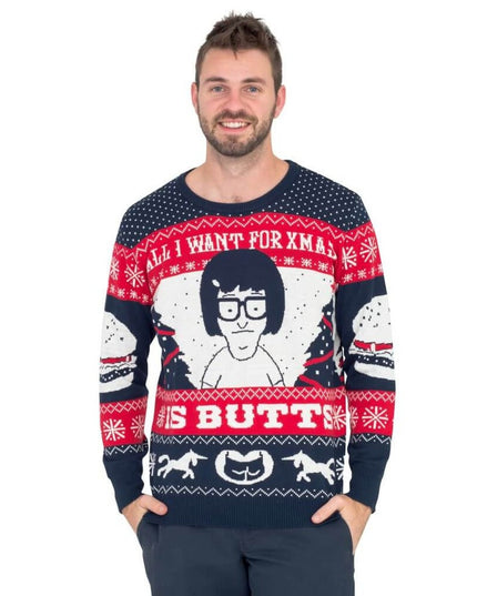 Tout ce que je veux pour Noël, c'est des fesses ! Pull moche de Tina