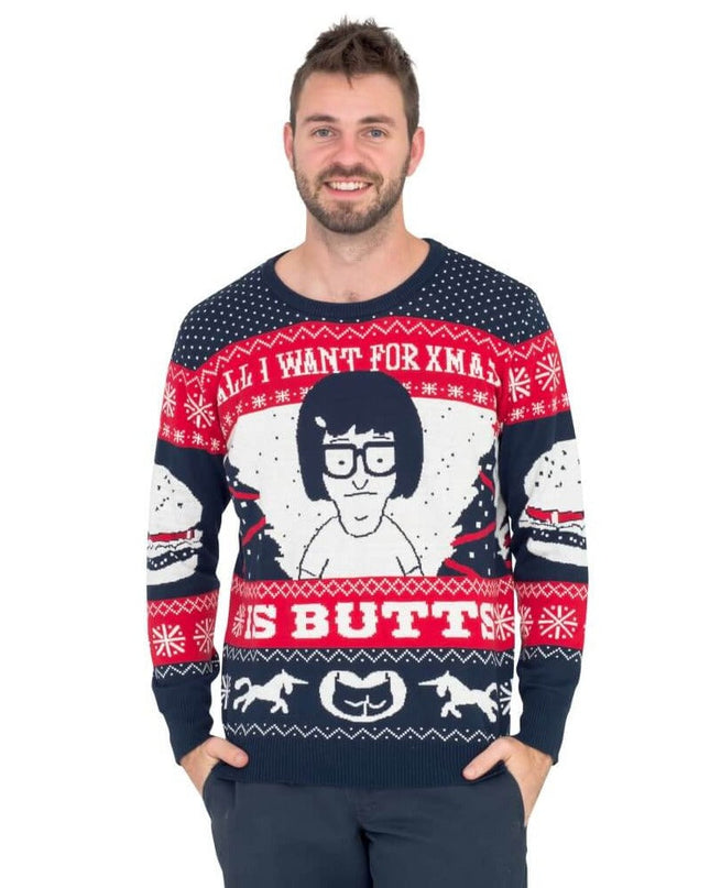 Tout ce que je veux pour Noël, c'est des fesses ! Pull moche de Tina