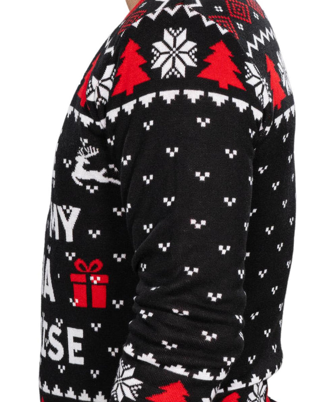 Demandez-moi des infos sur mon pull de Noël déguisé en ninja