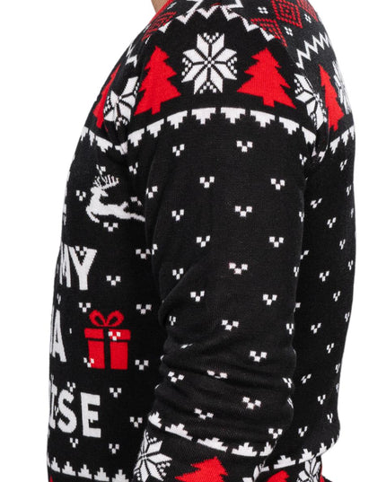 Demandez-moi des infos sur mon pull de Noël déguisé en ninja