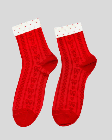 Chaussettes - Joli motif rouge IV - Accessoire festif