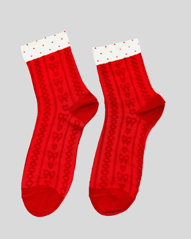 Chaussettes - Joli motif rouge IV - Accessoire festif
