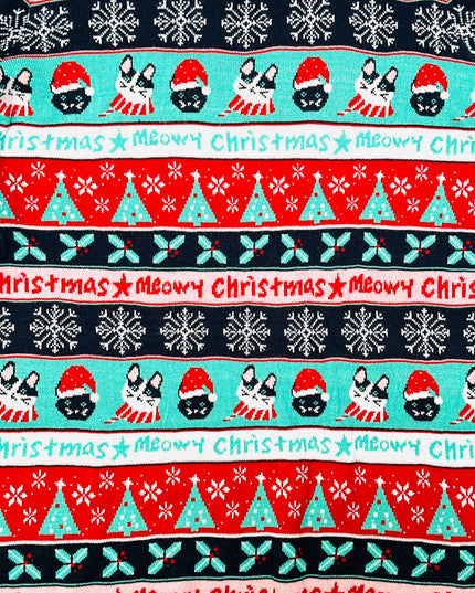 Robe pull de Noël vintage - Chat Noël