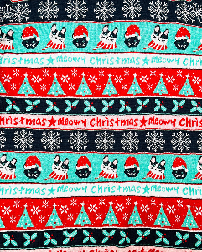 Robe pull de Noël vintage - Chat Noël