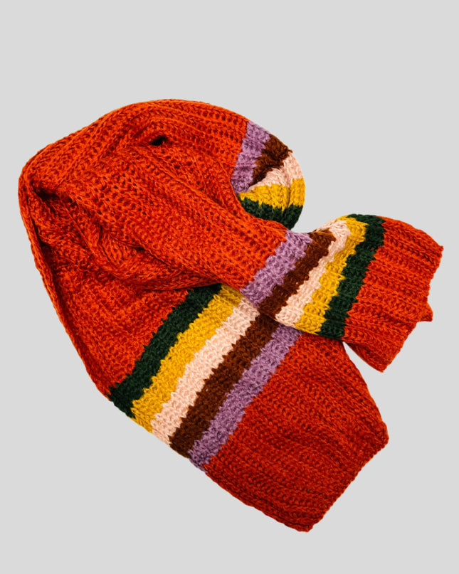 Écharpe tricotée, accessoires rouille pour tous