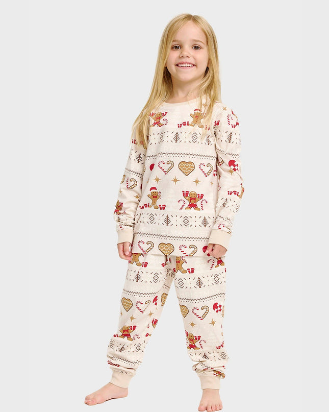 Pyjama de Noël beige pour enfants - Style familial