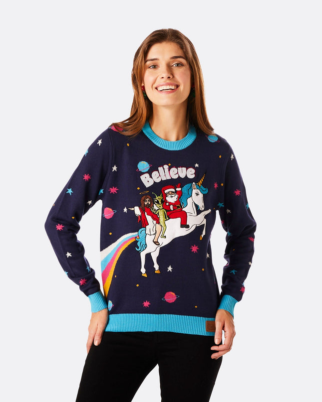 Pull de Noël Believe pour femmes
