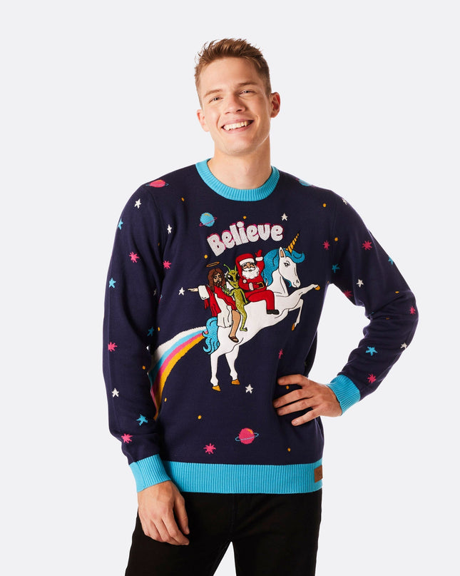 Pull de Noël pour homme « Believe »