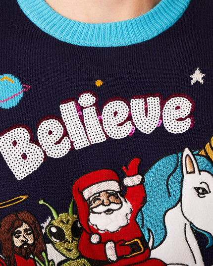 Pull de Noël Believe pour femmes