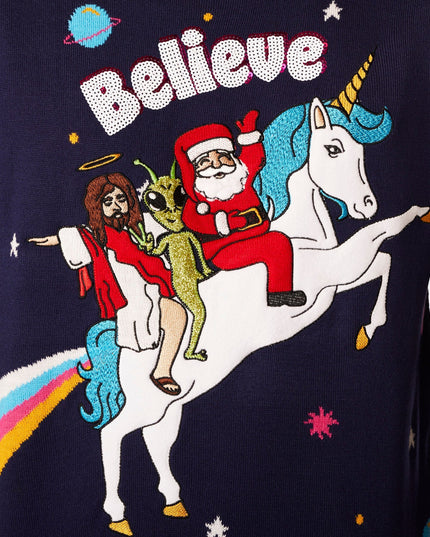 Pull de Noël pour homme « Believe »
