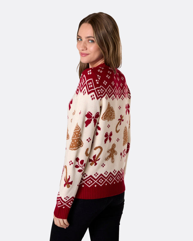 Pull de Noël en pain d'épice pour femme, pour des fêtes au chaud