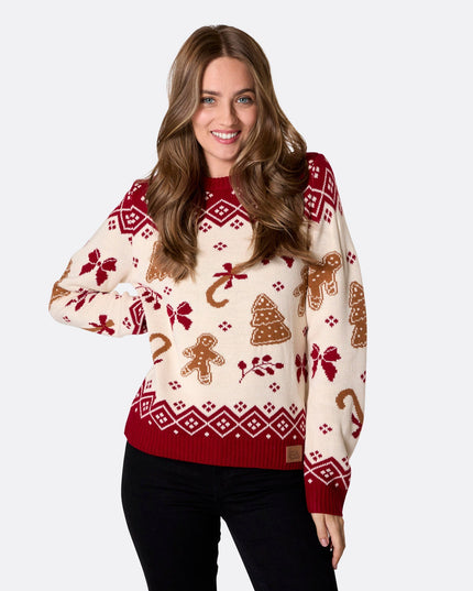 Pull de Noël en pain d'épice pour femme, pour des fêtes au chaud