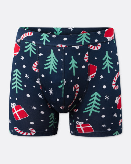 Boxers à motifs de Noël bleus