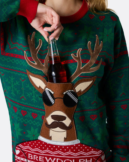 Women's Brewdolph Christmas Sweater for a Playful Twist