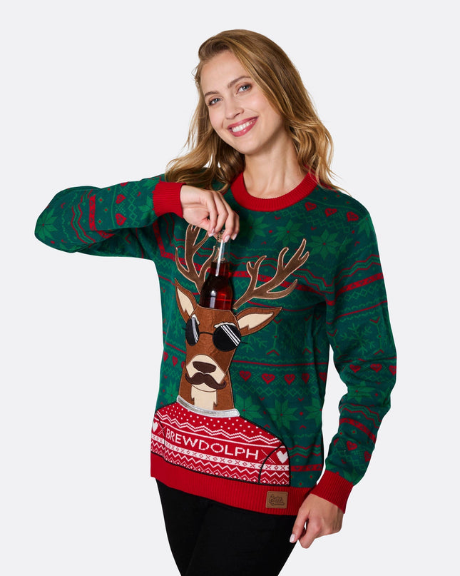 Pull de Noël Brewdolph pour femme