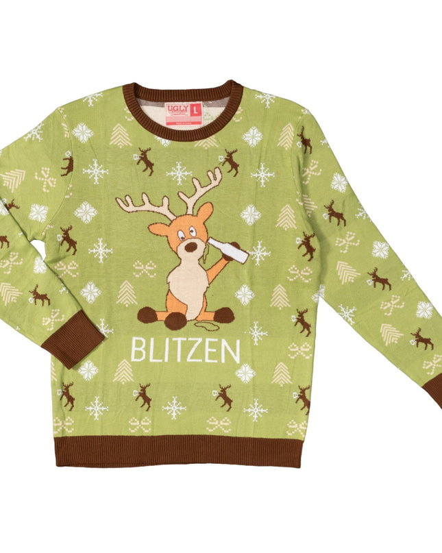 Pull de Noël moche et drôle pour adultes Blitzen Drunk
