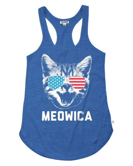 Women's Blue Meowica Tank Top