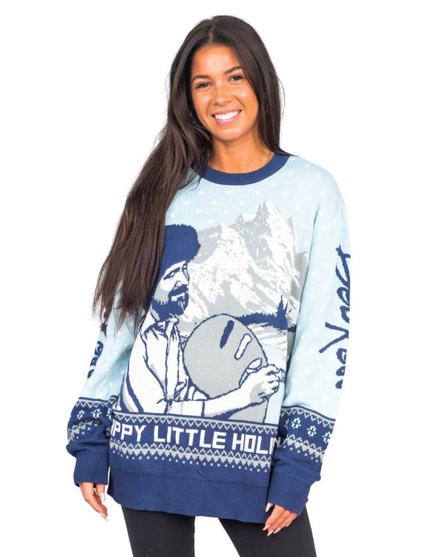 Pull Bob Ross « Joyeuses fêtes »