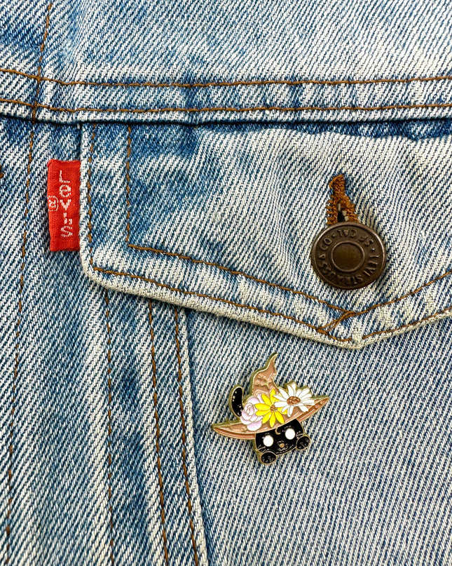 Insigne Chat Sorcière | Étiquettes : Accessoires