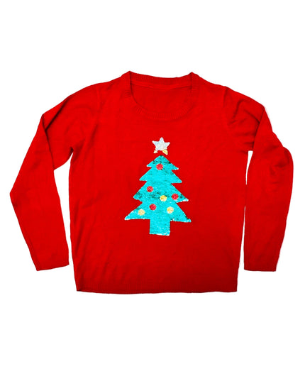 Pull de Noël vintage - Sapin de Noël pailleté