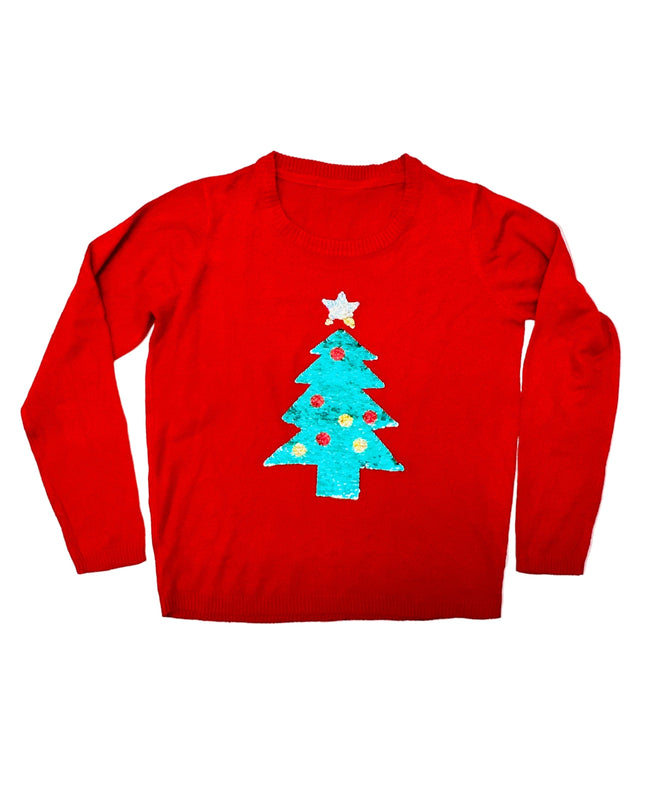 Pull de Noël vintage - Sapin de Noël pailleté