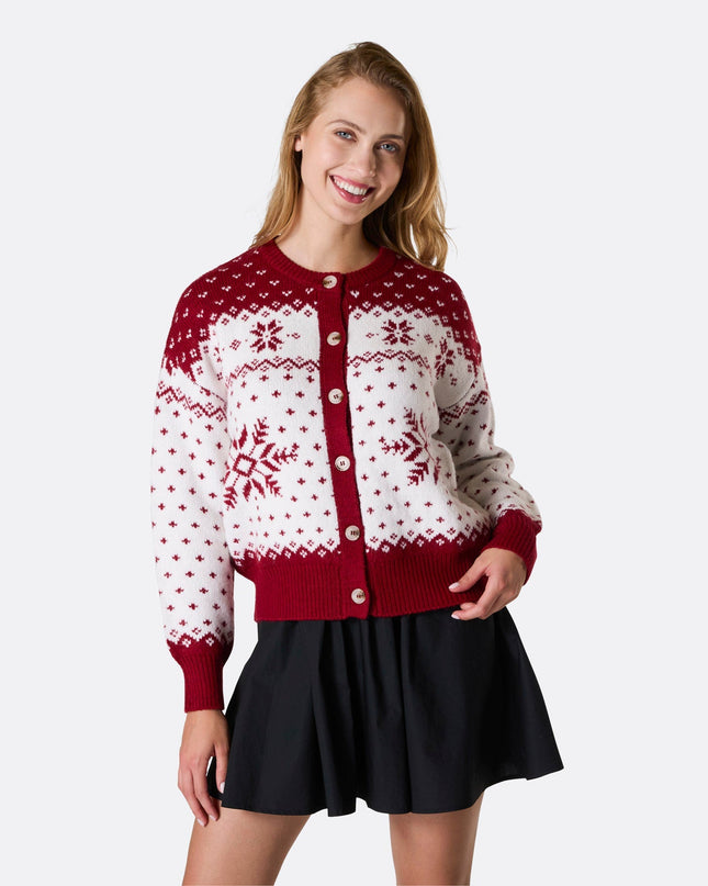 Gilet de Noël rouge pour femme