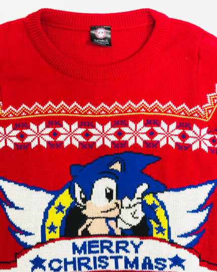 Pull de Noël Sonic vintage | Vêtements de fêtes amusants