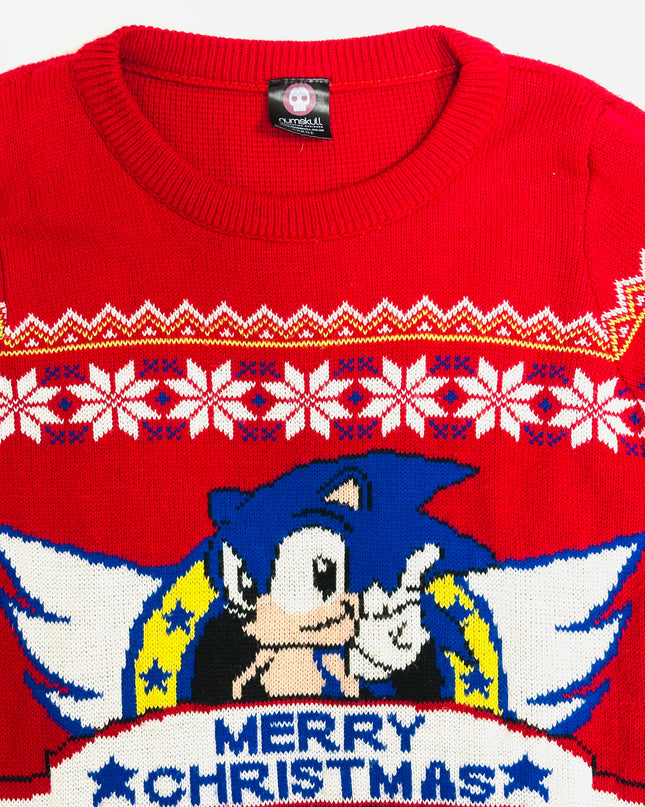 Pull de Noël Sonic vintage | Vêtements de fêtes amusants