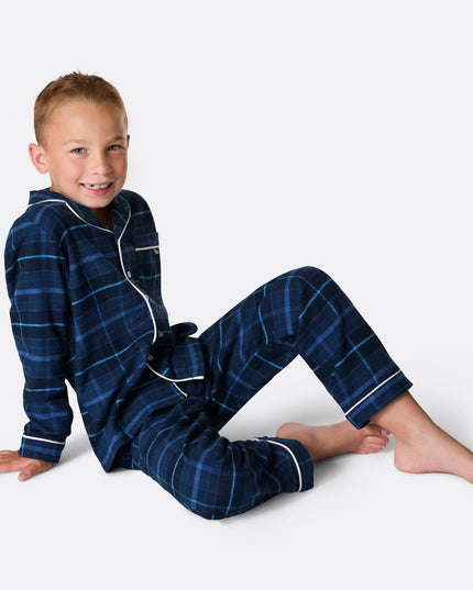 Pyjamas de Noël en flanelle bleue pour enfants