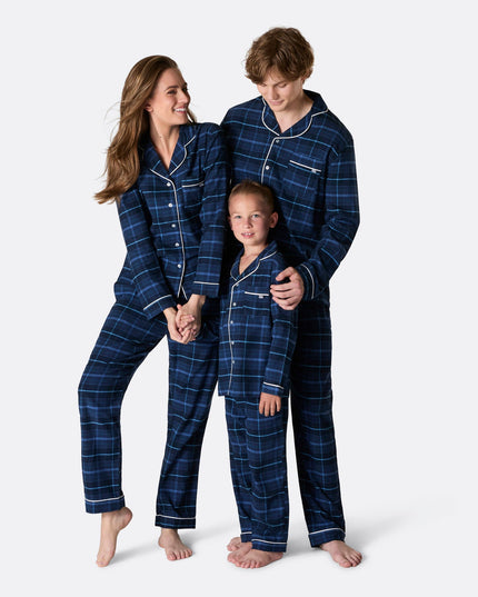 Pyjamas de Noël en flanelle bleue pour enfants