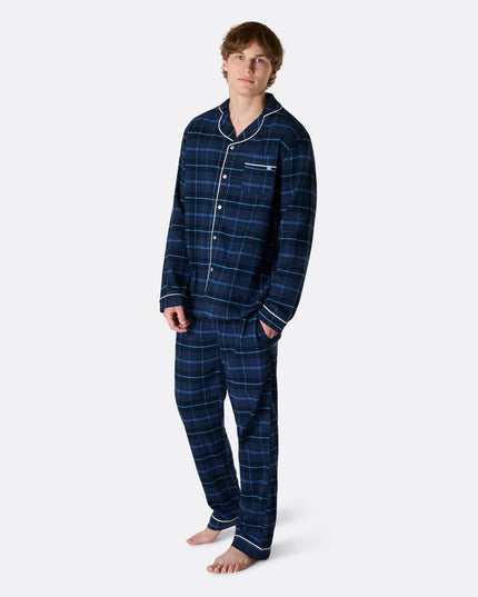 Pyjama de Noël en flanelle bleue pour homme