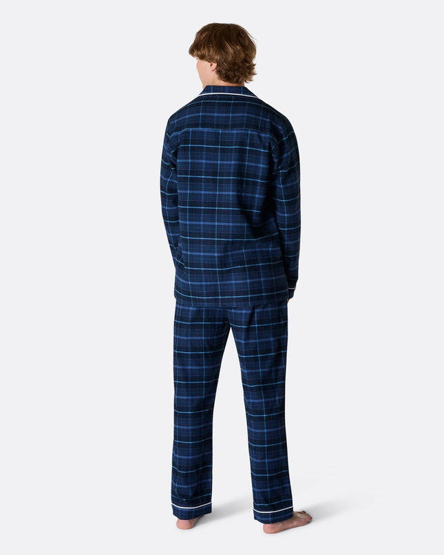 Pyjama de Noël en flanelle bleue pour homme
