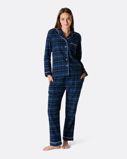 Pyjamas de Noël en flanelle bleue pour toute la famille