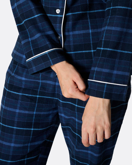 Women's Blue Flannel Christmas Pyjamas