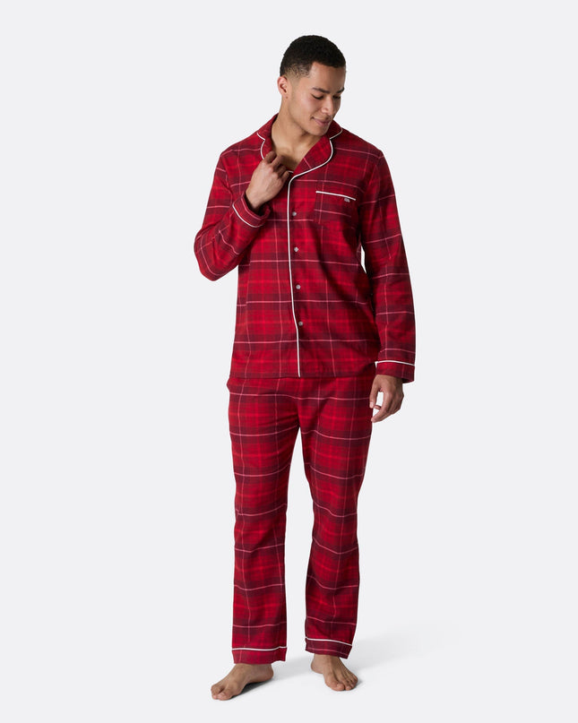 Pyjama de Noël en flanelle rouge pour homme