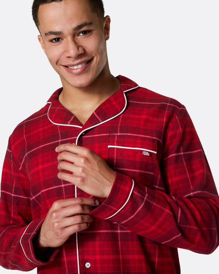 Pyjama de Noël en flanelle rouge pour homme